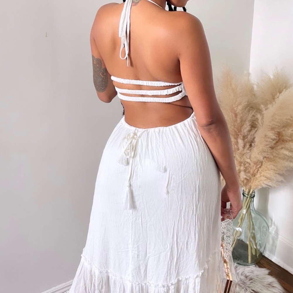 White maxi dress